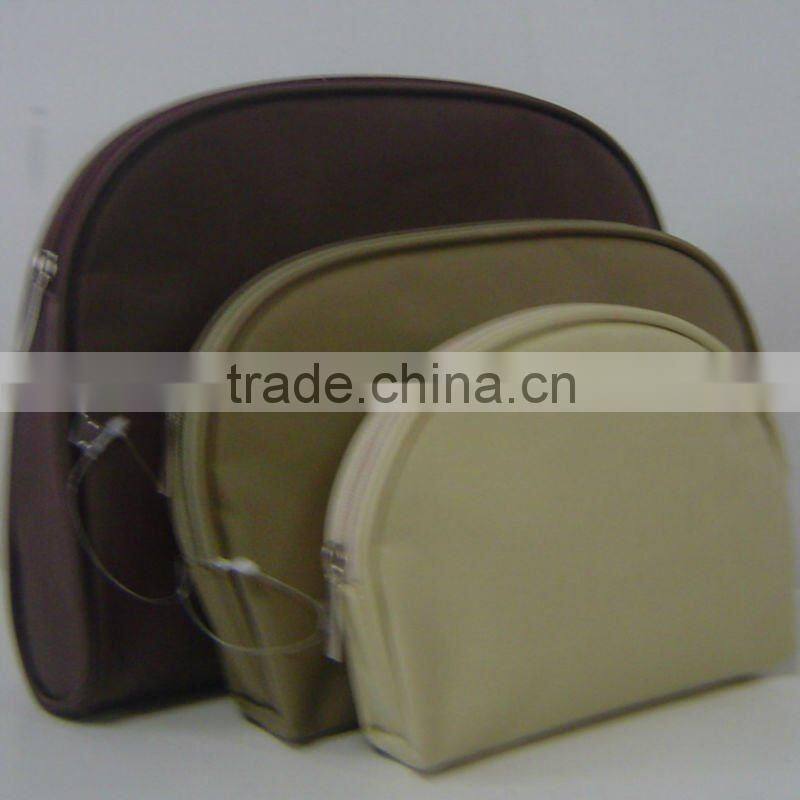 New Zipper microfiber Travel Ladies three-piece Cosmetic Bag set