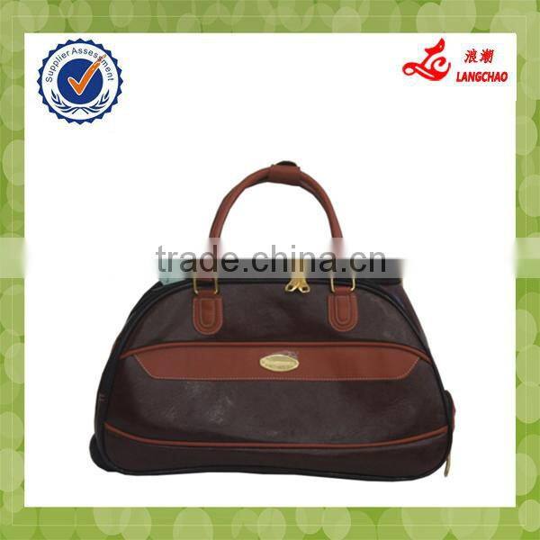 Dark Brown Ladies Fashion Handbag And Brand Names Trolley Bag