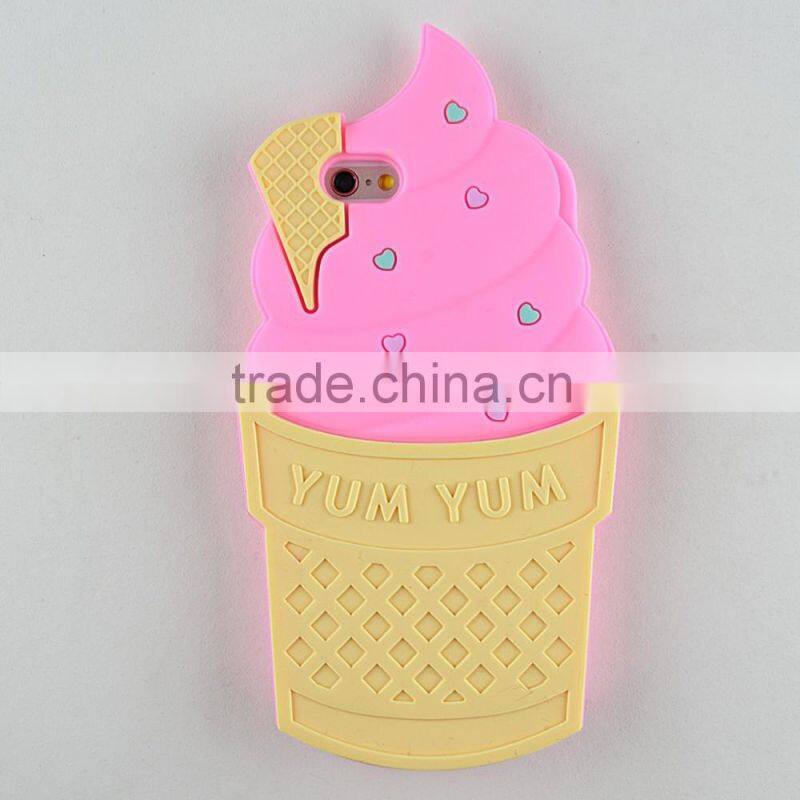 custom silicone ice cream type cell phone case for iphone 6
