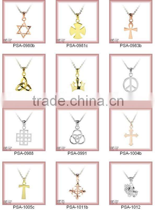 Small Pendant Charm 925 Silver Religion Jewelry , Sterling Silver Pendant Religion Jewelry PSA1003B