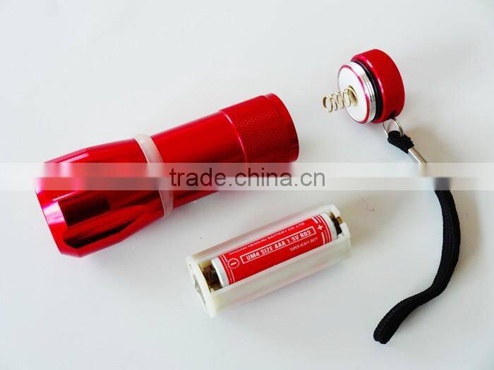 Onlystar GS-8184 mini pocket gift promotion aluminum 9 led flashlight