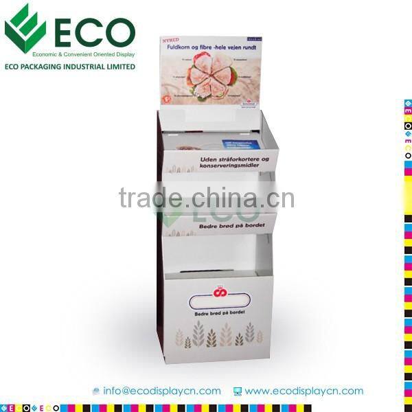 Pop Retail 3 Layer Book Cardboard Display Stand For Book Stores