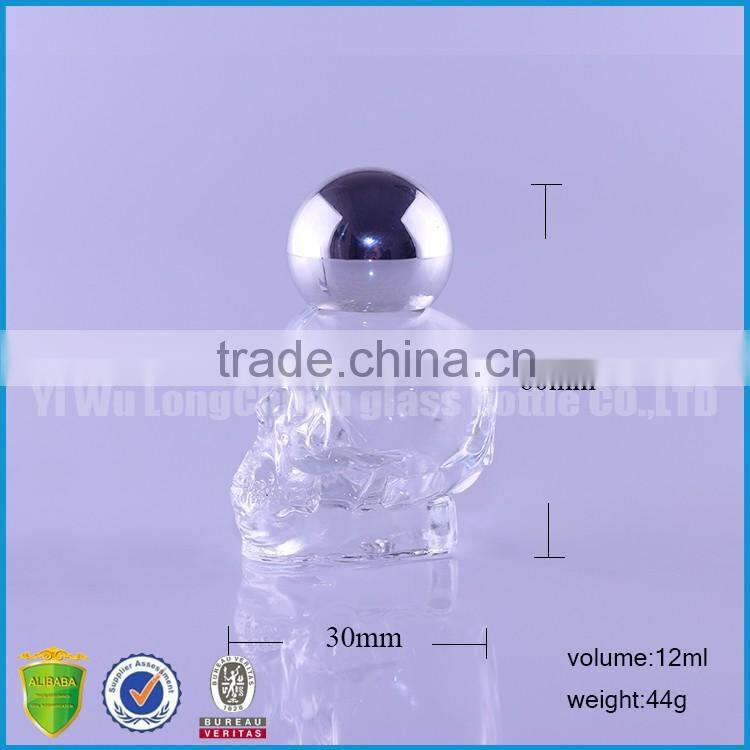 Wholesale Clear 8ml 12ml Empty Cosmetic Glass Liquid Bottle with Metal Cap