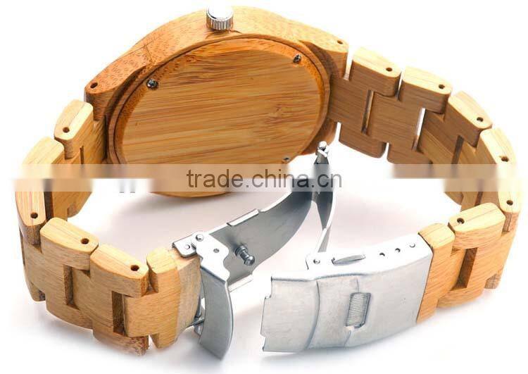 5 years natural bamboo made luxury bamboo wrist watch analog quartz