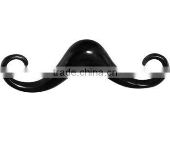 1/2" Black Buffalo Horn Mustache Septum Piercing