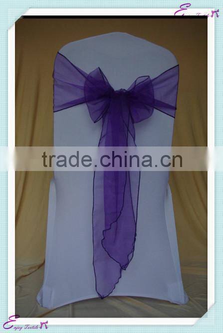 YHS#26 organza polyester banquet wedding wholesale chair cover sash