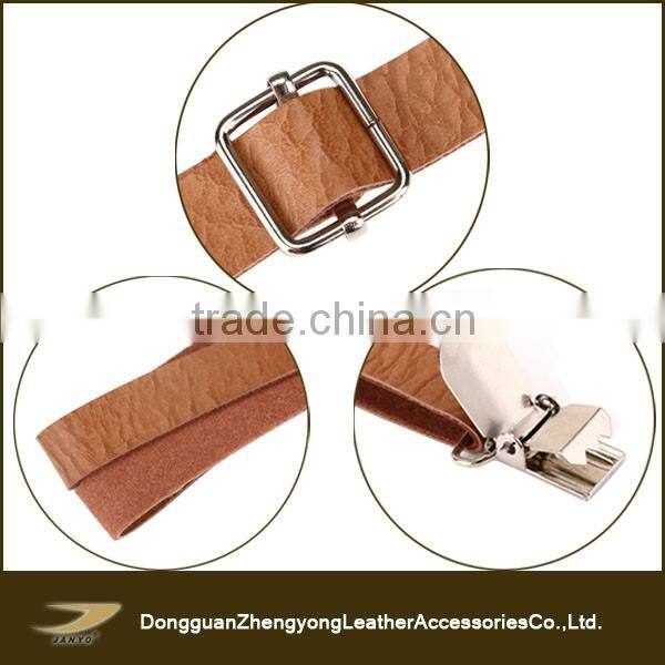 New design skinny men genuine leather suspender
