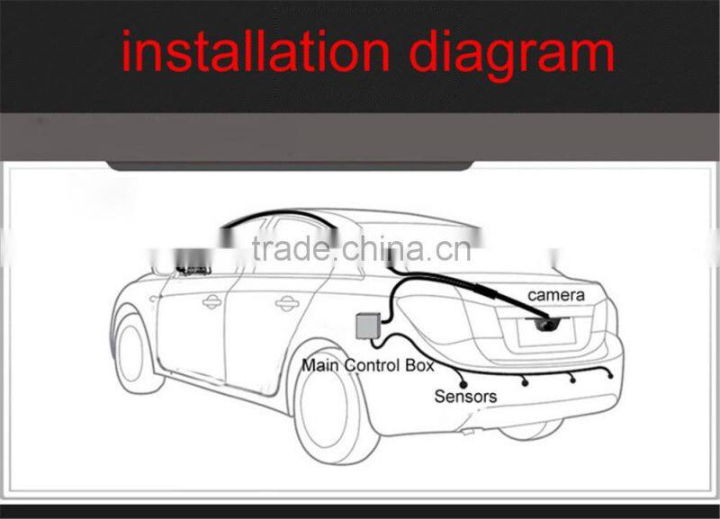 Car Reverse Backup Radar with 4 Parking Sensors+4.3" Car Mirror Monitor +Waterproof car Camera