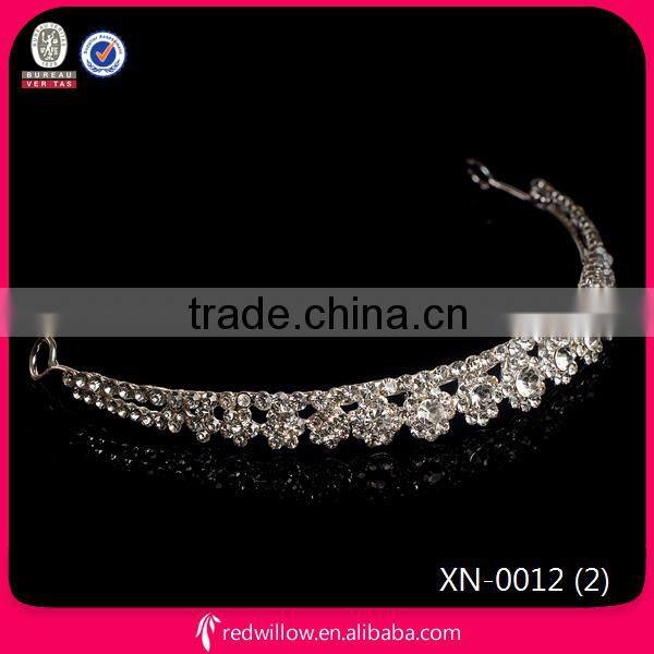 Classical USABride Silver Crystal Rhinestone Princess Tiara Crown Bridal Tiara