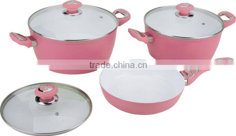 ALUMINUM FORGED CASSEROLE purple ceramic cookware set