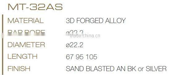 Newest 22.2mm 3D Forged Aluminum Alloy Black 105mm Length Bicycle Handle Bar Ends