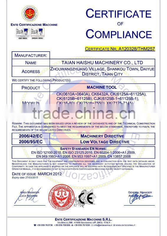 new cnc pipe threading machine CKG1350B for oil country Oilfield drill pipe