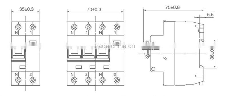 10KA 2P 40A FL7-40 Electronic type RCBO Residual Current Operated Circuit Breakers with intergal Overcurrent Protection