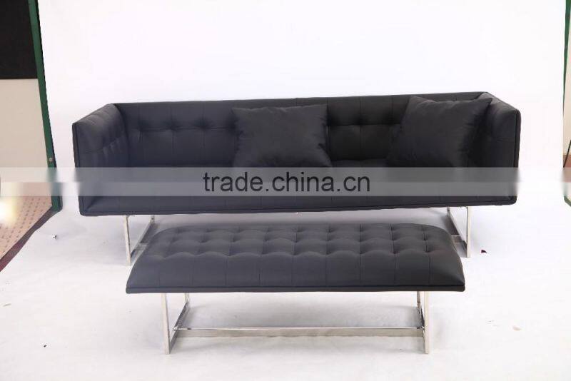 Poliform sofa Edward leather couch for living room