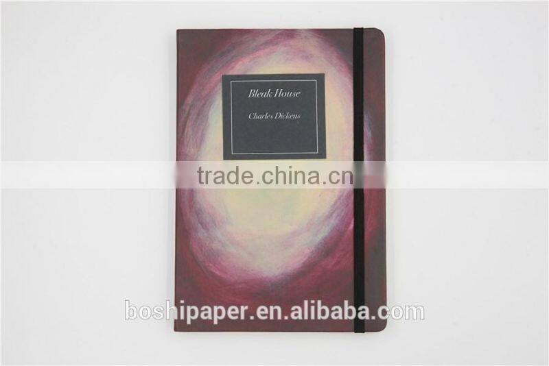 2015 high quality Printed PU softcover Elastic Band Journal notebook planner