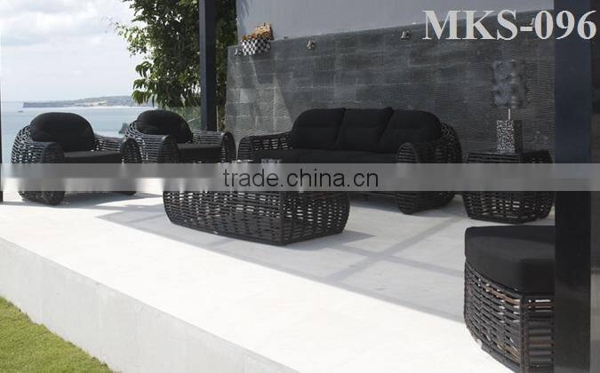 Bamboo Rattan Wicker garden sofa set Furniture (1.2mm alu frame with powder coated,10cm thickness cushion 250gr)