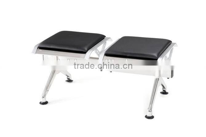 Retail hospital waiting room chair, modern railway bus station waiting seat with PU cushion