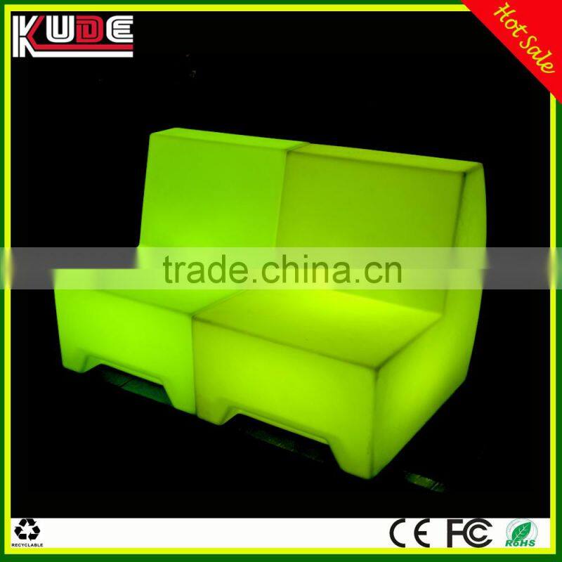outdoor plastic light up LED sectional sofa used in bar nightclub