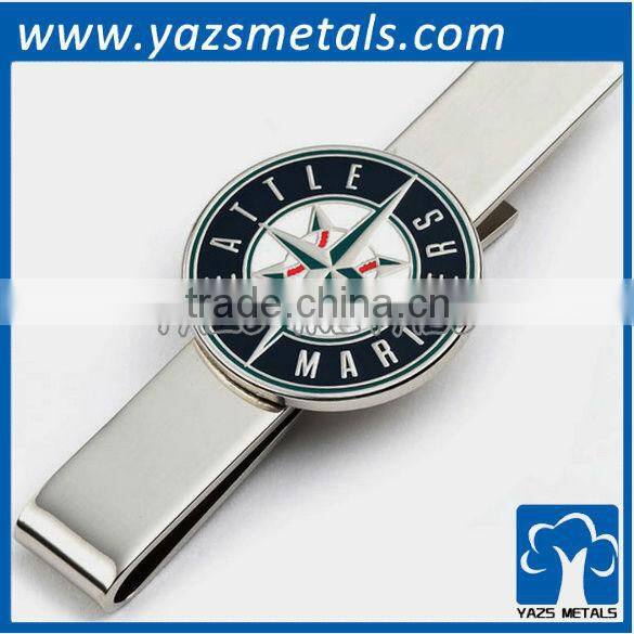 Silver Edition Michigan wolverines bars and cufflinks, custom made metal tie clip with design