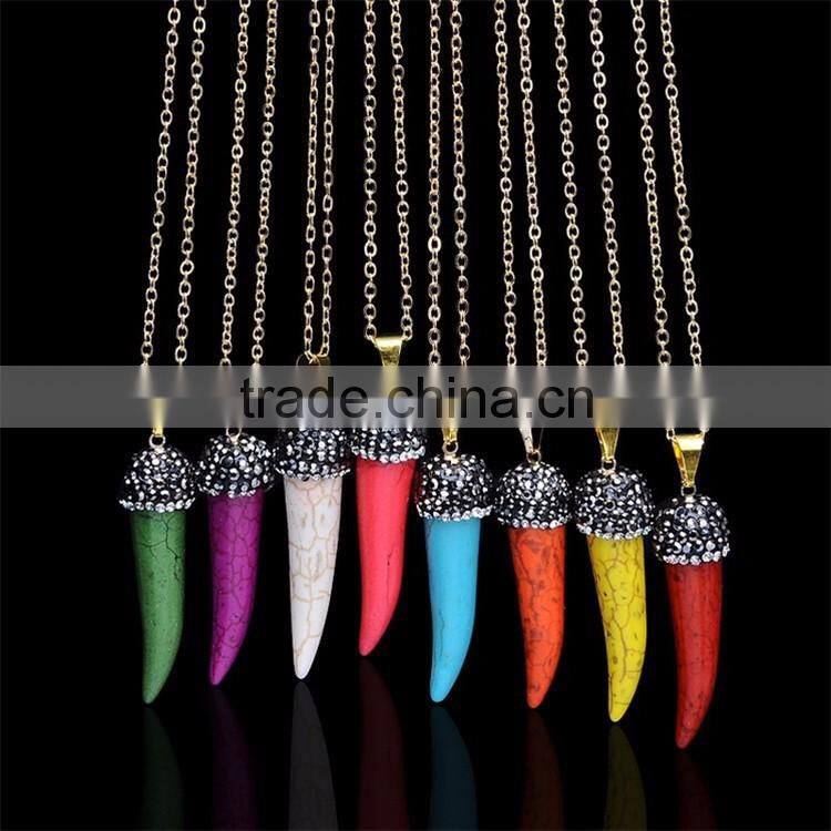 2016 Hot selling jewellery necklace chili gemstone pendant necklace statement necklace jewelry necklace