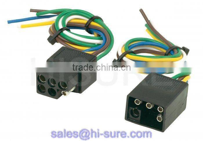 6 pin wire plug connector, 6 pin square trailer plug, 6 pin wire connector