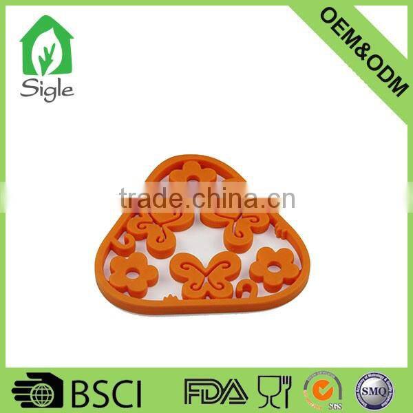 high quality triangle silicone dish drying mat pot holder cup holder trivet