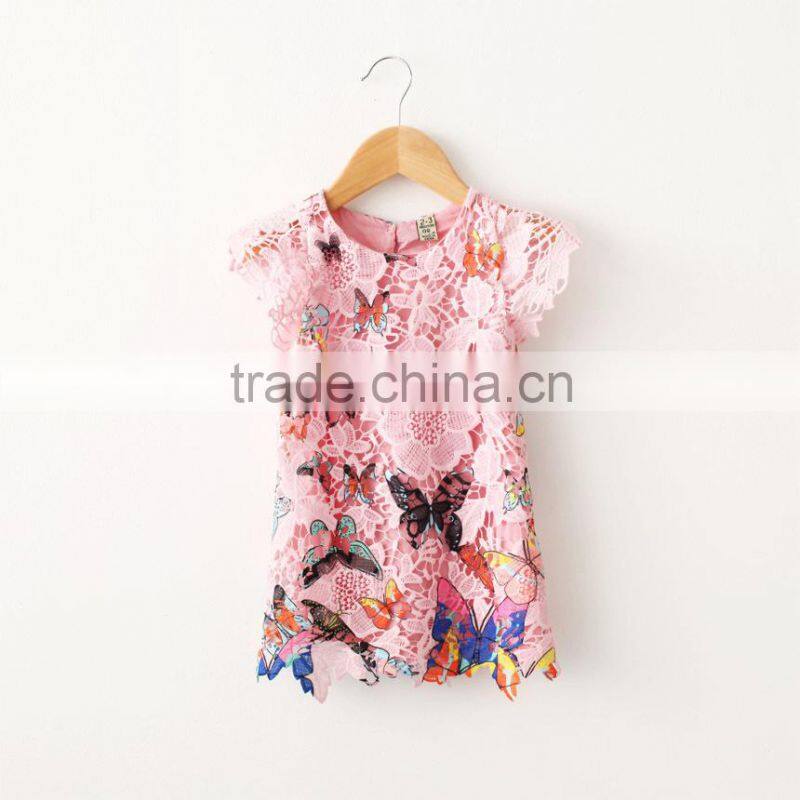 2015 summer cotton children butterfly dress