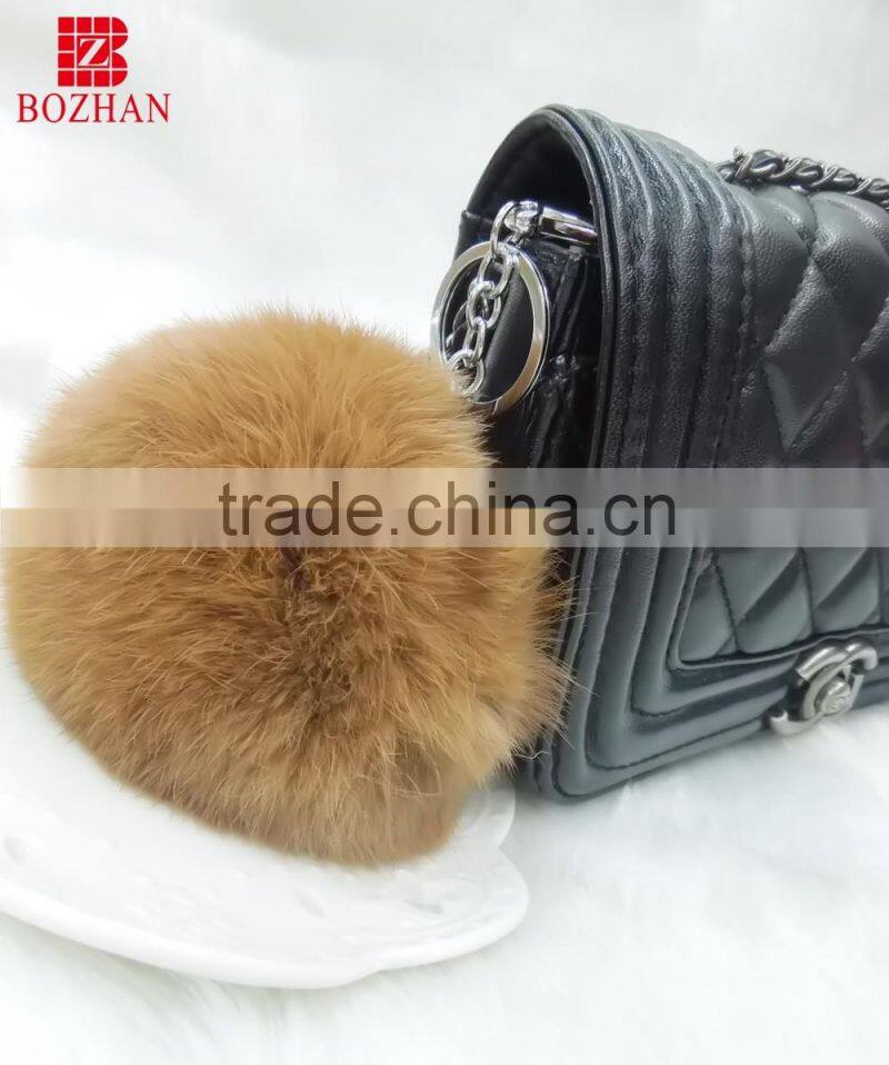 Hot sale genuine rabbit plush keyring