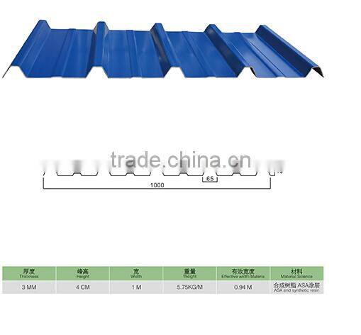 Energy saving non-flammable color fast PVC roof sheet