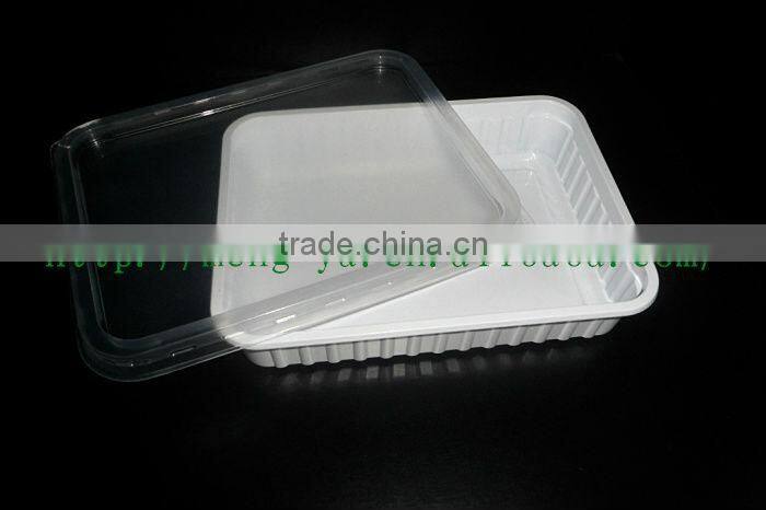 Disposable 1000ml Plastic box with lid For dinner