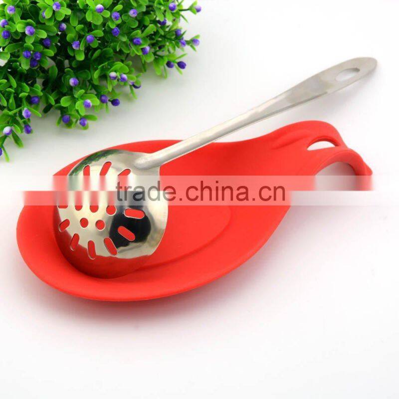 Colorful Soft Soup Spoon Rest Silicone Kitchen Spoon Rest