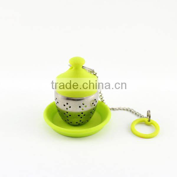 silicone tea ball Stainless steel tea strainer silicone bpa free