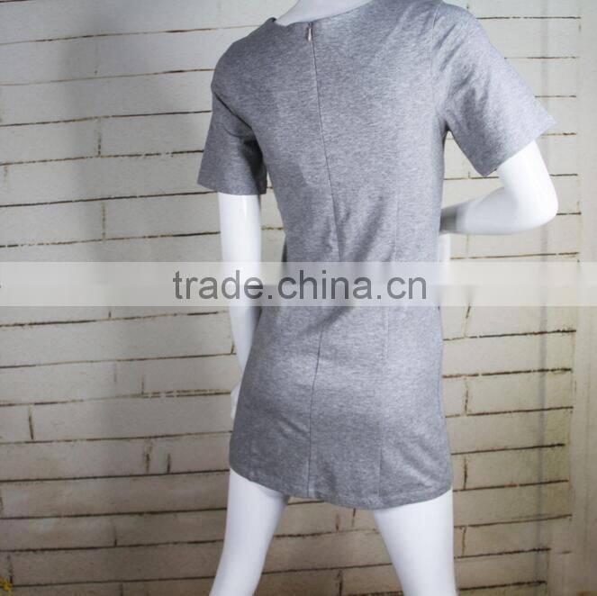 fashion elegant gray short sleeve round neck sexy western gowns ladies dresses from china supplier on alibaba