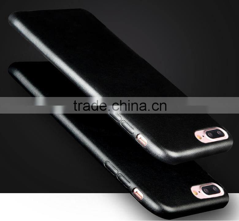 Ultra slim leather back cover for iPhone 7 plus, for iphone 7plus leather case