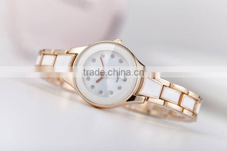 New models promotional round case enamel band geneva watches for women