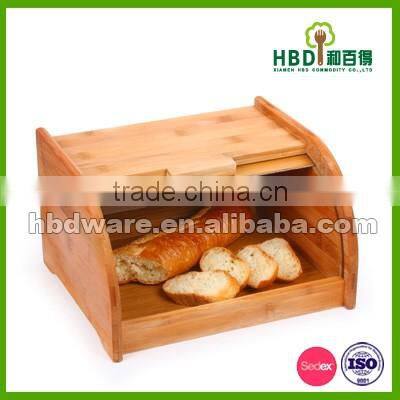new products high quality hot selling bamboo bread box,bread bin storage box, wholesale