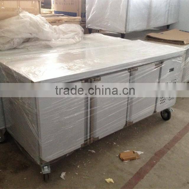 450L Stainless Steel commercial 3 doors worktop refrigerator