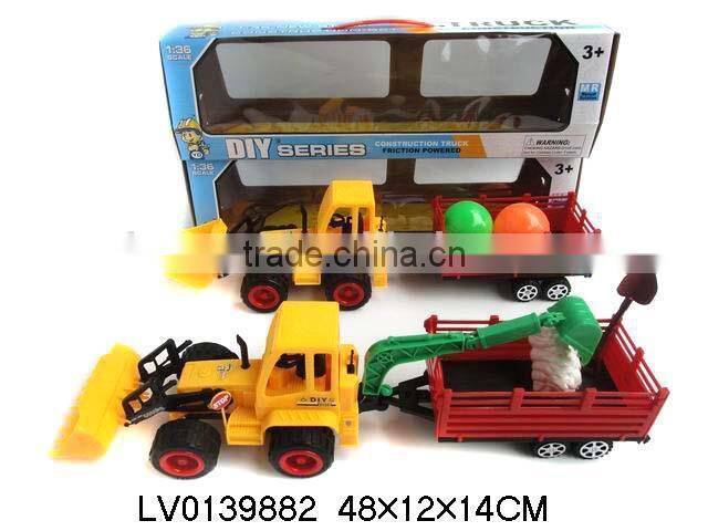 Hot-selling plastic trailer truck toy,farm toy tractors for kids