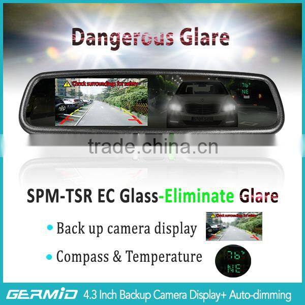 interior rearview mirror with auto dimming/compass & temperture/parking sensor/bluetooth functions