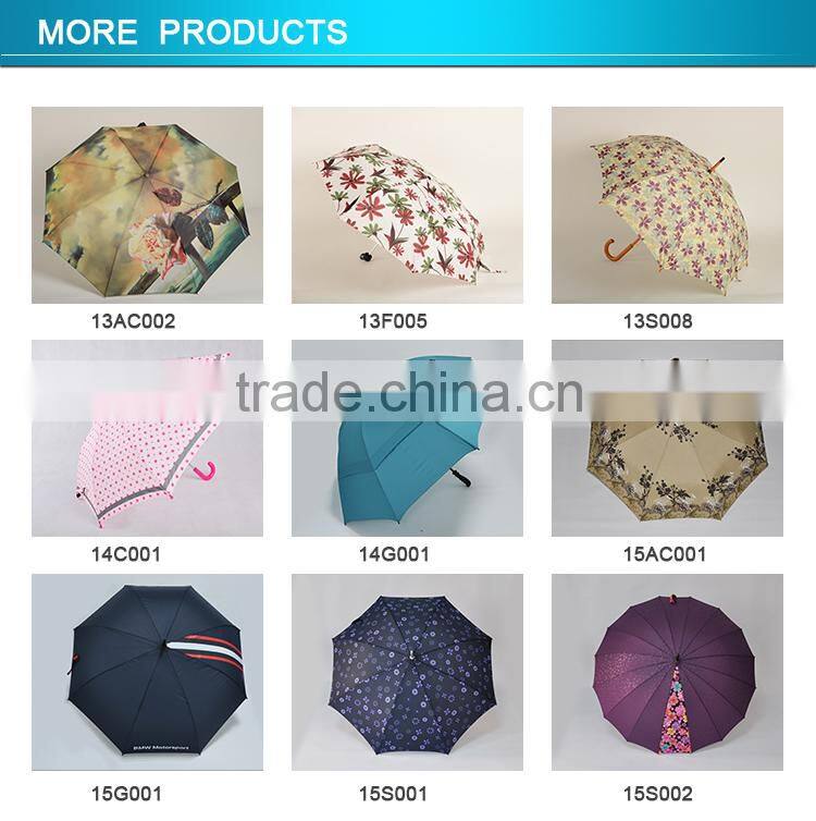 30"x 8 ribs fiberglass automatic folding golf umbrella