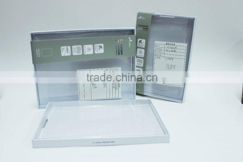 White cardboard paper box with PVC window