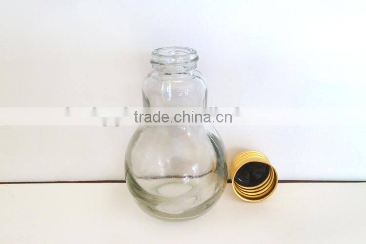 antique lamp bulb glass oil bottle with lid