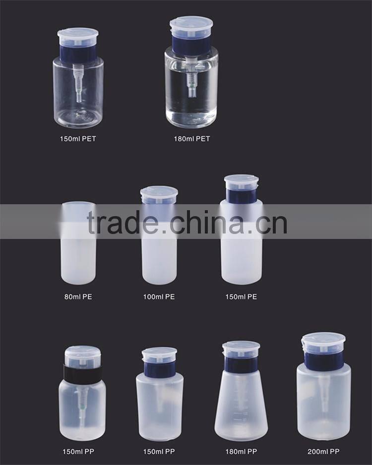 Beauty personal care plastic nail liquid pump of flip top cap