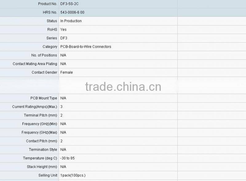 Hirose electrical 2.0mm pitch PCB board to wire connector Hirose DF3-5S-2C housing female 5pin connector