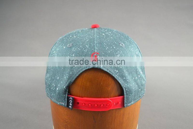 Custom 100% cotton twill 6-panel hats snapback cap with 3D embroidery