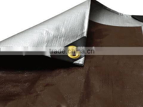 Heavy Duty Brown Silver Tarps,8' x 10' Silver/Brown Heavy Duty Tarp - Finished Size