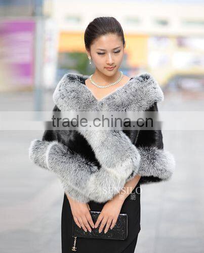 MK001 new style mink fur shawl