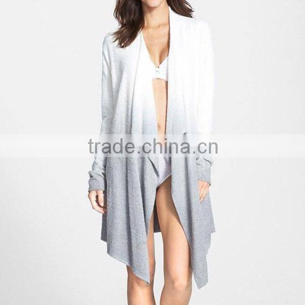 15STC6718 drape front bamboo knitted cardigan