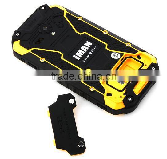 iMAN i6 Walkie Talkie Smartphone IP68 Android 4.4 MTK6592 4.7 Inch 2GB 32GB NFC Yellow