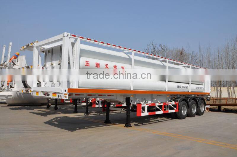 25.52m3 ISO11120 ISO668 cng semi-trailer 11 tube CNG storage, cng cascade skid